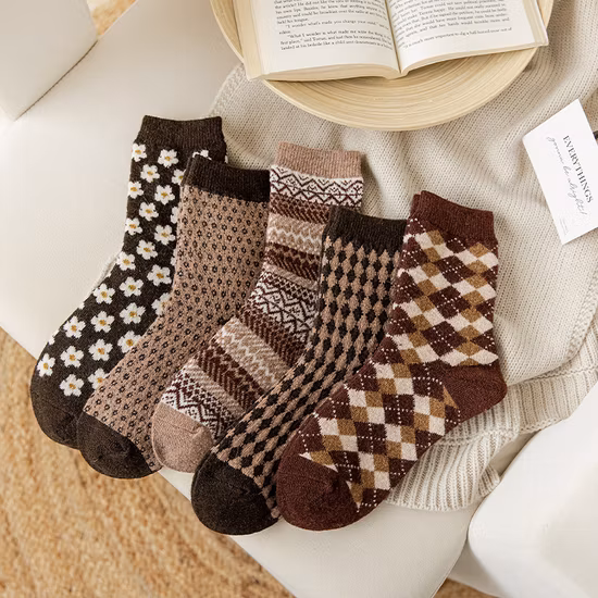 Warme, verdickende Wollsocken für Damen